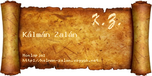 Kálmán Zalán névjegykártya